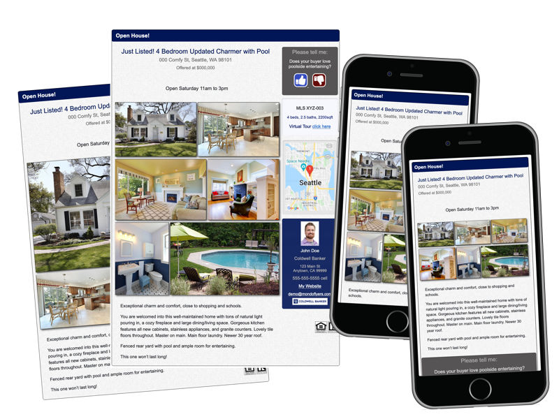 sample of a Coldwell Banker themed MondoFlyers template