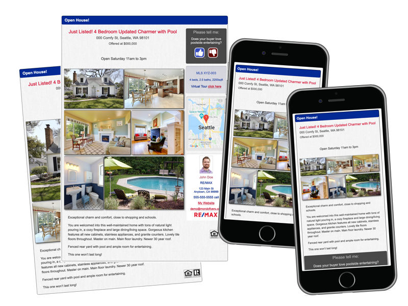 sample of a RE/MAX themed MondoFlyers template